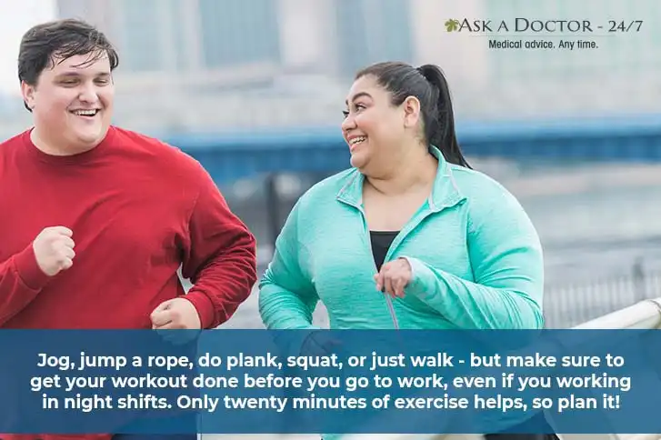 an obese man and a woman jogging=